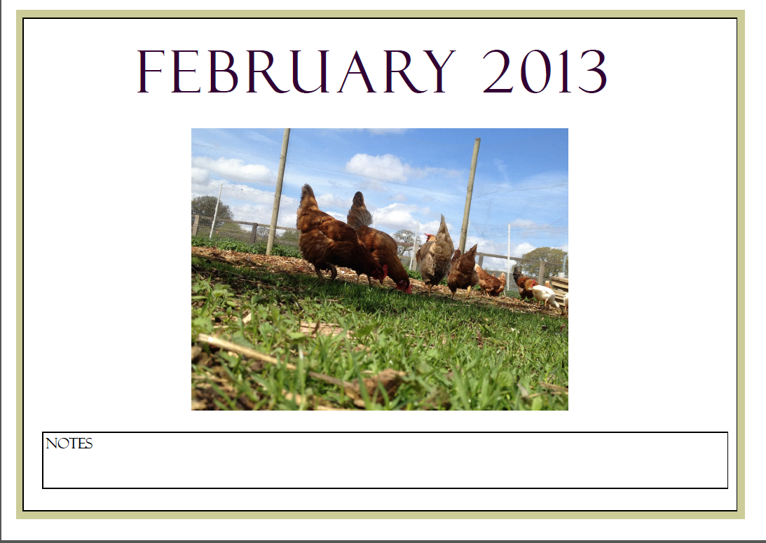 february calender front